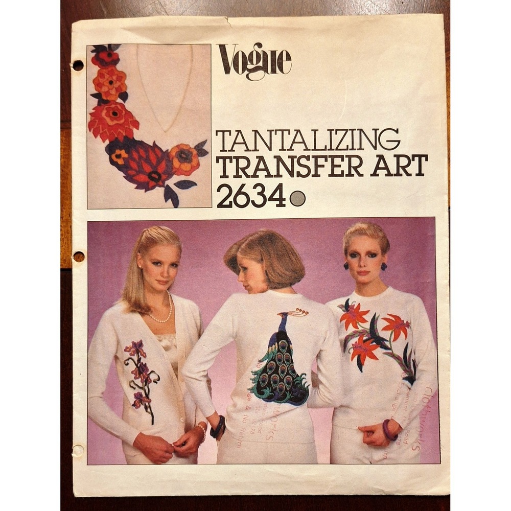 Vogue Tantalizing‎ Transfer Art Pattern #2634   ONE SIZE
